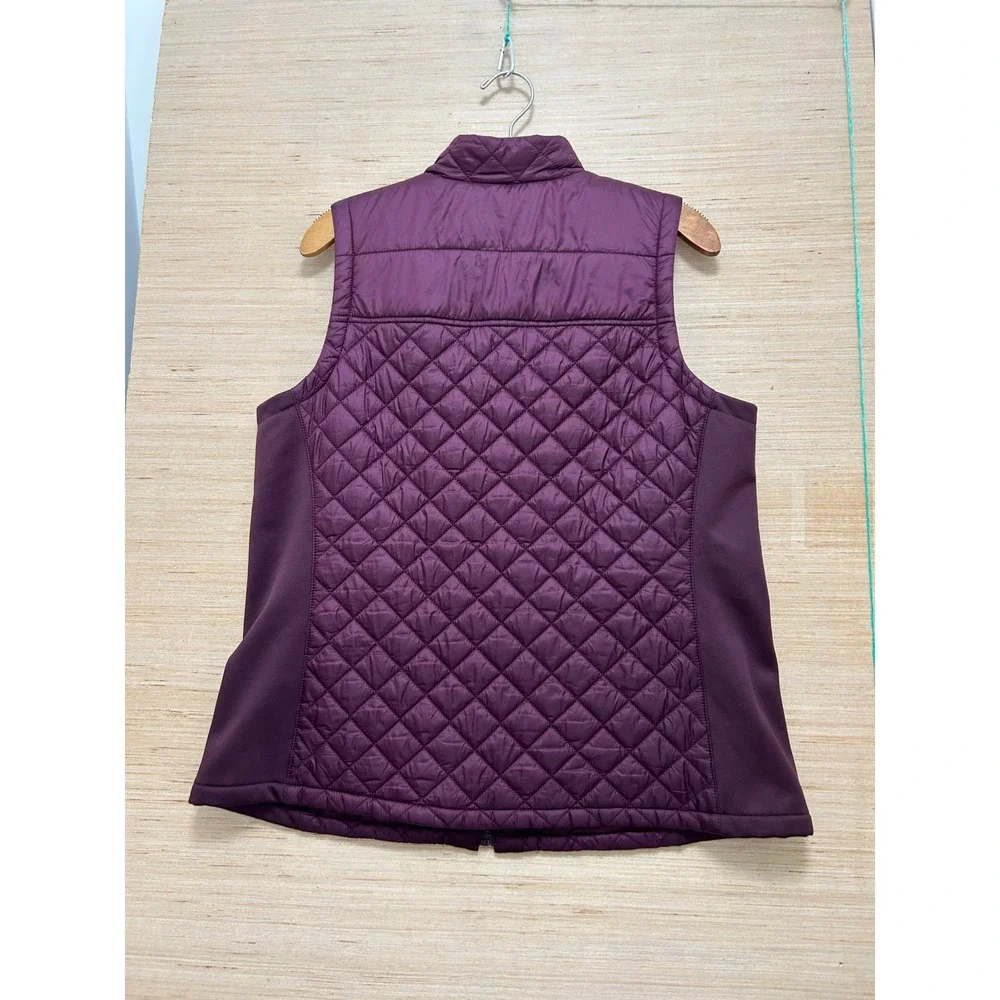 Weekends by Chico's Plum Purple Quilted Puffer Vest Mock Neck‎ Size 2 Large